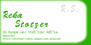 reka stotzer business card